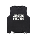 Jesus Saves Distressed Sleeveless