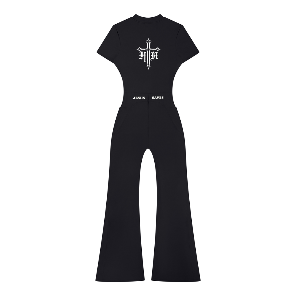 Jesus Saves Flared Leg Jumpsuit