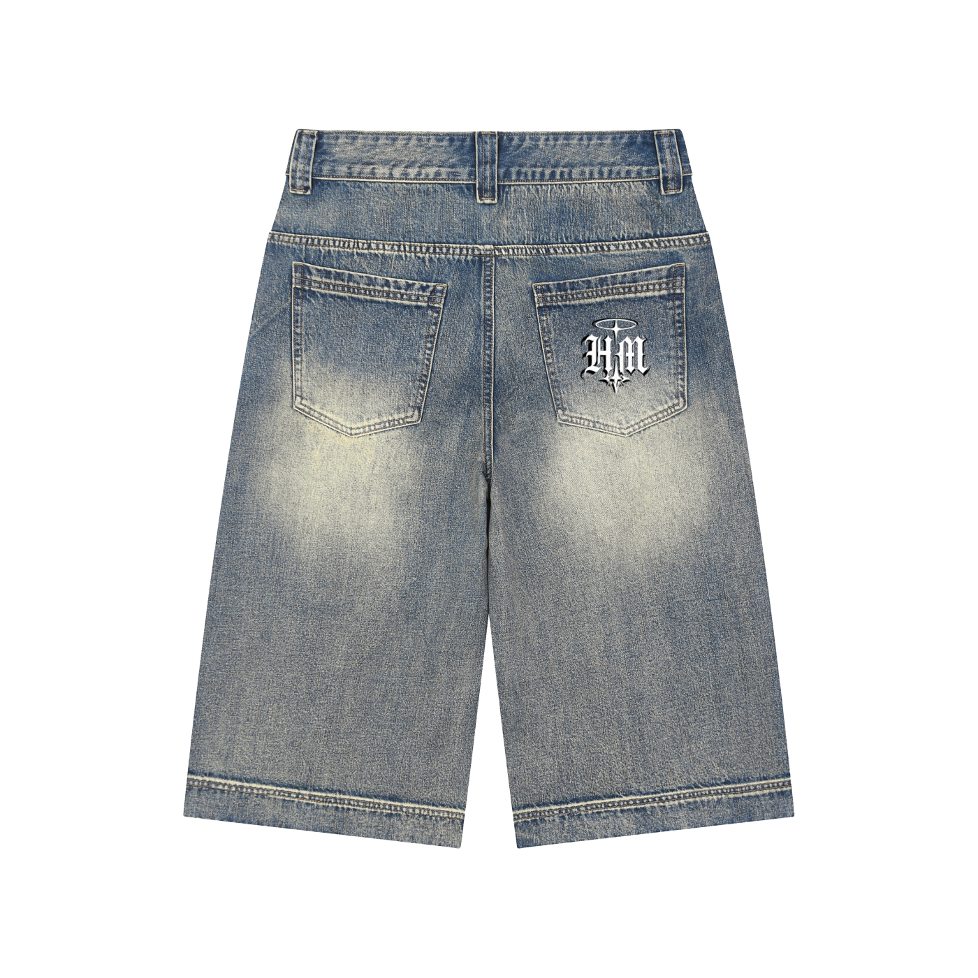 Holy Motion Vintage Wash Baggy Denim Shorts