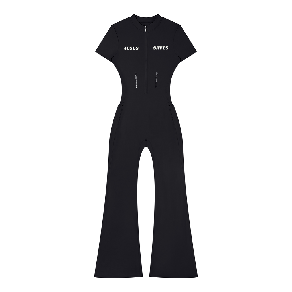 Jesus Saves Flared Leg Jumpsuit