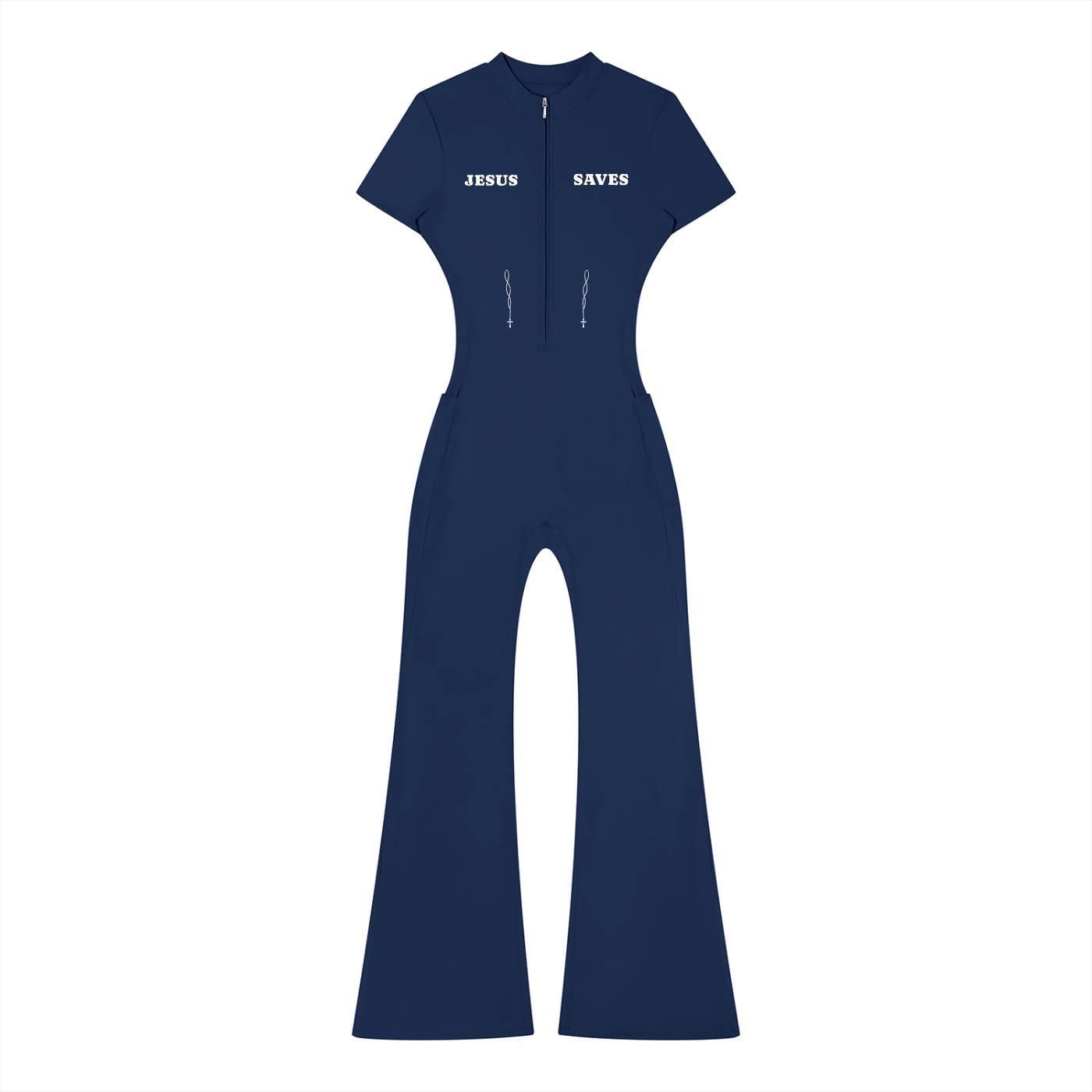 Jesus Saves Flared Leg Jumpsuit