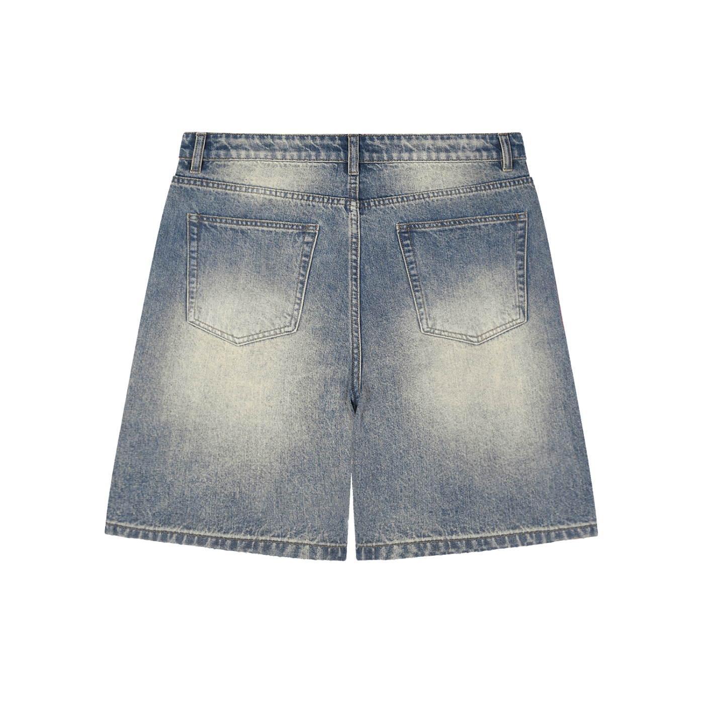 Holy Motion Faded Distressed Baggy Denim Shorts