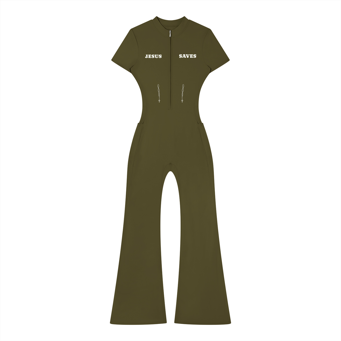Jesus Saves Flared Leg Jumpsuit