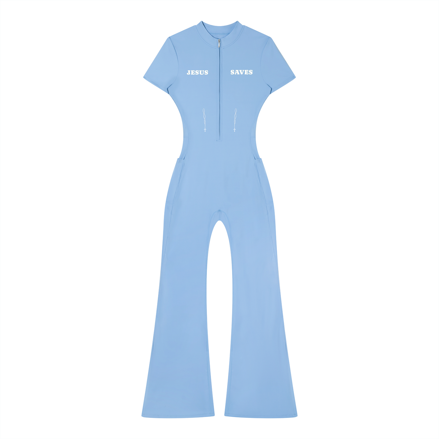 Jesus Saves Flared Leg Jumpsuit