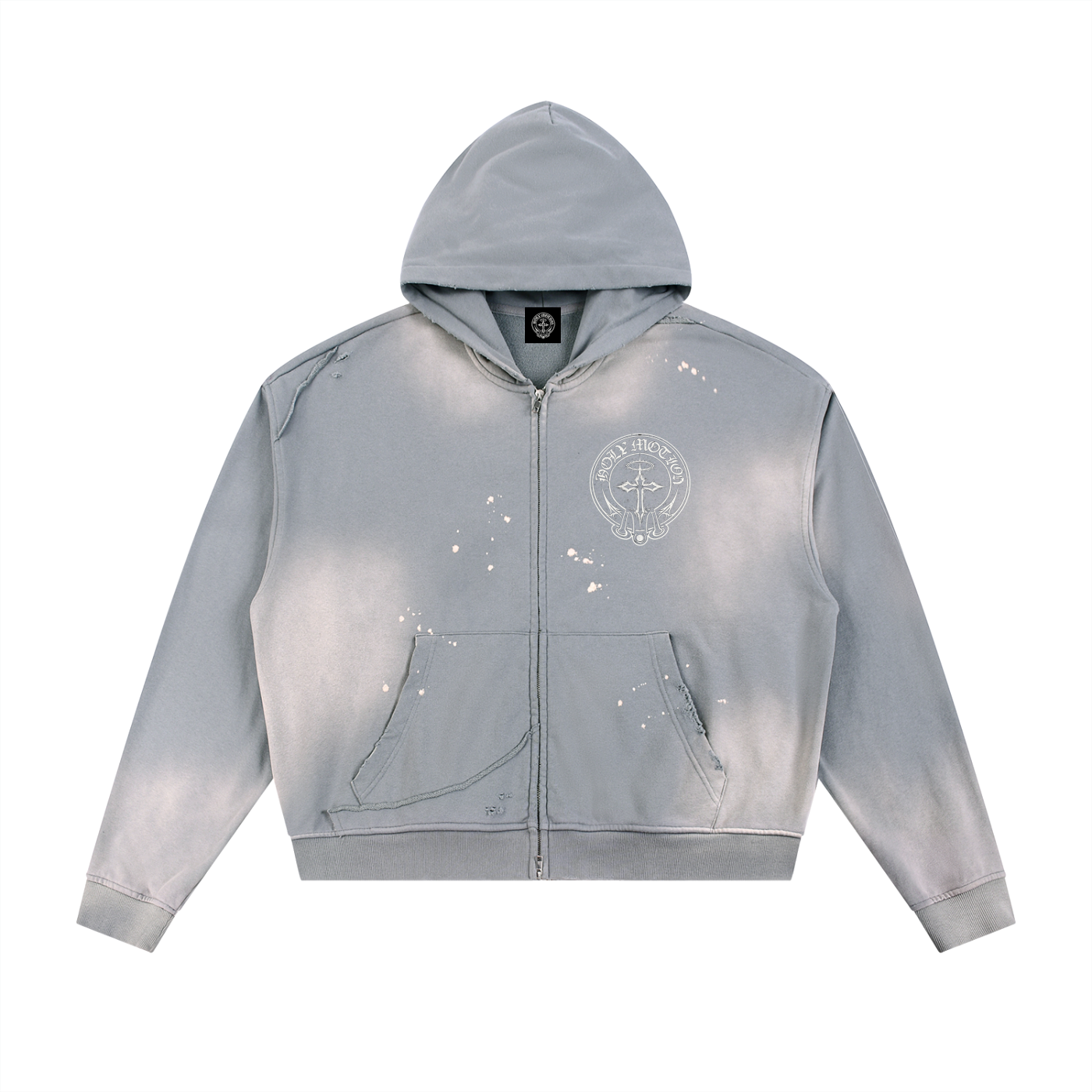 The Kingdom Of Heaven Distressed ZipUp Hoodie