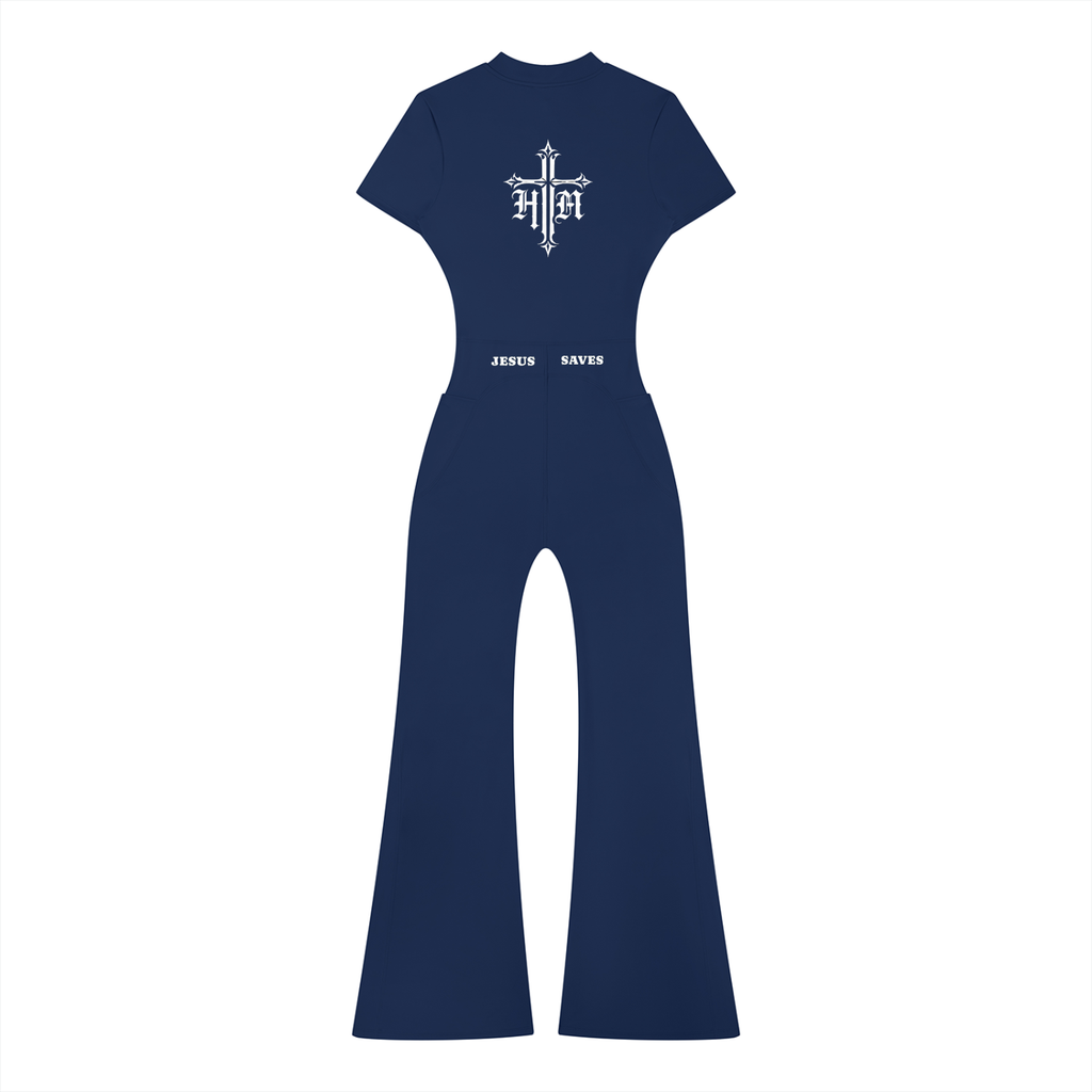 Jesus Saves Flared Leg Jumpsuit