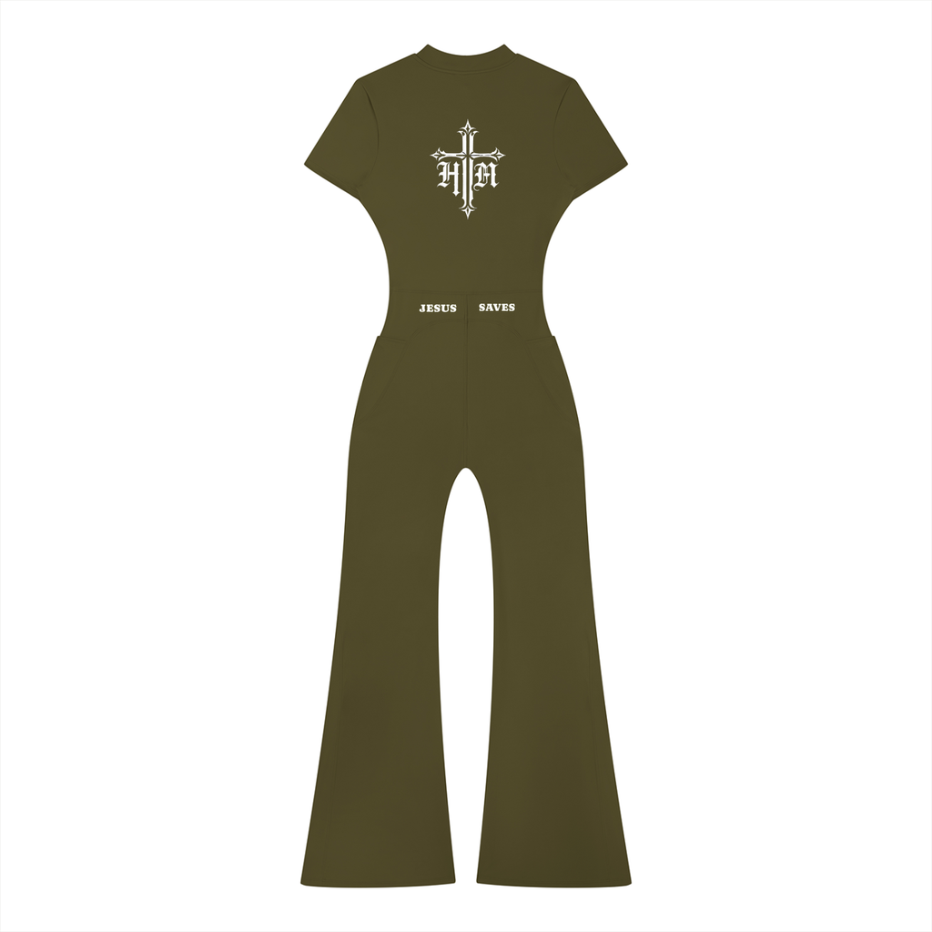 Jesus Saves Flared Leg Jumpsuit