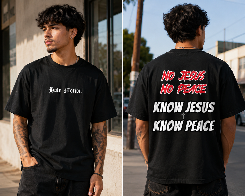 Holy Motion: Know Jesus Know Peace T-shirt